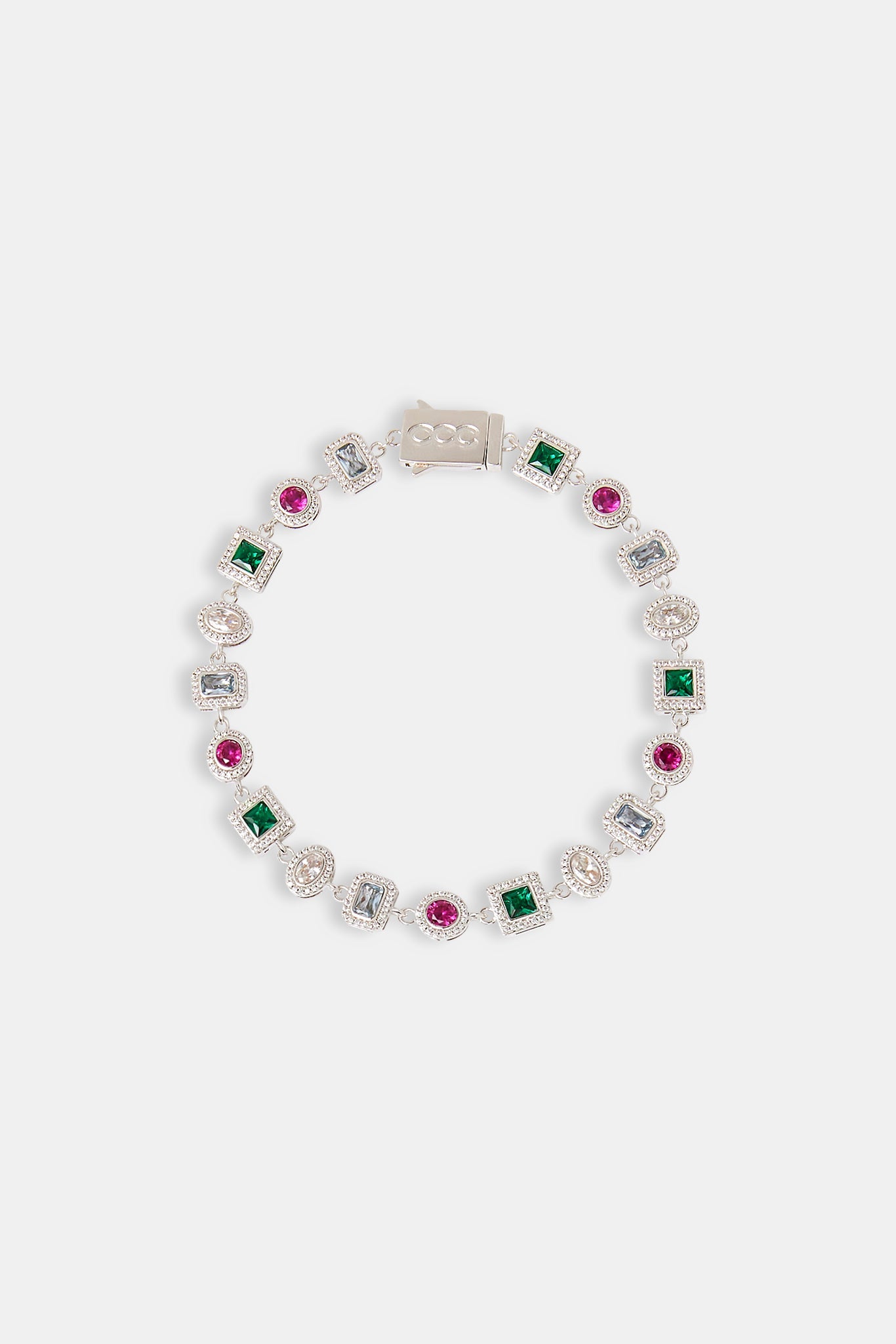 Multi Colour Mixed Shape Cluster Bracelet - 6mm